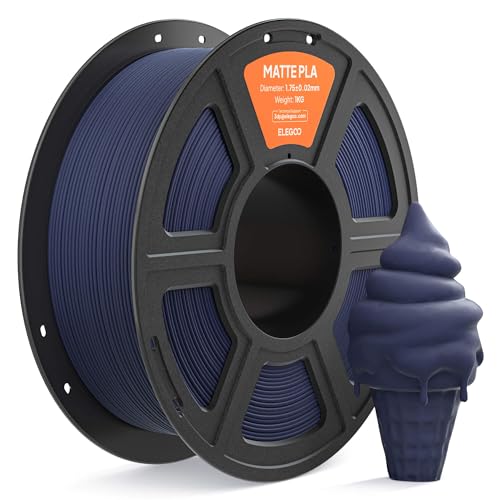 ELEGOO Matte PLA Filament 1.75mm Navy Blue 1KG, 3D Printer Filament High Precision, 1kg Spool (2.2lbs) Fits for Most FDM 3D Printers