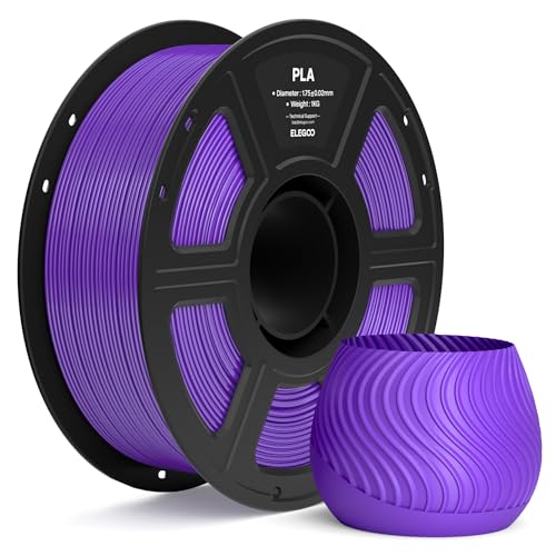 ELEGOO PLA Filament 1.75mm Purple 1KG, 3D Printer Filament Dimensional Accuracy +/- 0.02mm, 1kg Spool(2.2lbs) Fit Most FDM 3D Printers