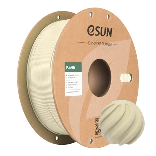 eSUN High Speed PLA+ Filament 1.75mm, 3D Printer Filament Speedy PLA Plus for Fast Printing, Dimensional Accuracy +/- 0.03mm, 1KG Cardboard Spool 3D Printing Filament for 3D Printers, Bone White