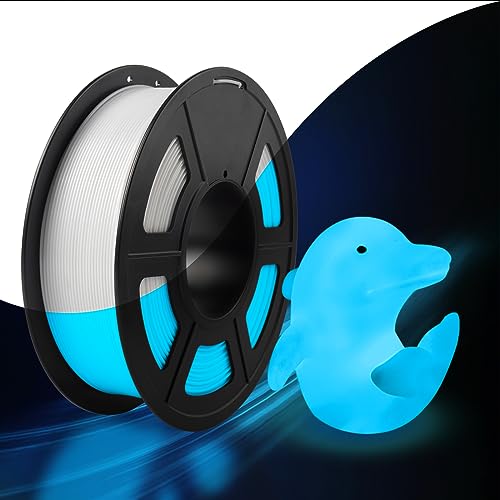 SUNLU Glow in The Dark PLA Filament, Neatly Wound Luminous PLA 3D Printer Filament 1.75mm Dimensional Accuracy +/- 0.02mm, Fit Most FDM 3D Printers, 1kg Spool (2.2lbs), (White PLA, Glow Blue)