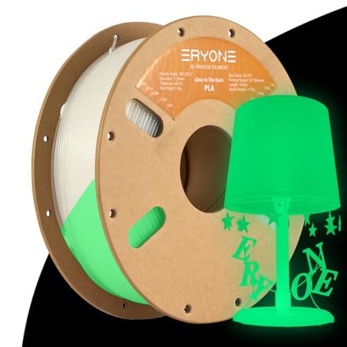ERYONE Filament PLA 1.75 mm, Special 3D Printing PLA Filament 1.75 mm +/-0.03mm for 3D Printers and 3D Pens, 1kg (2.2lbs)/Spool, Glow Green in The Dark
