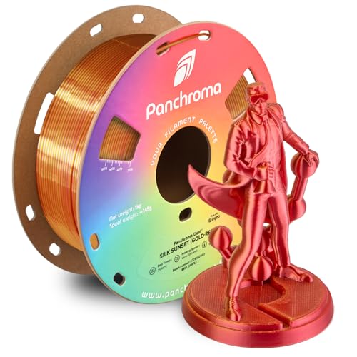 Polymaker Panchroma Dual Silk PLA 3D Printing Filament, 1.75mm 1kg, Silk Sunset (Gold-Red), New and Improved Formula, Better Strength, Printing Speed & Clog-Free, Works in Most FDM 3D Printers