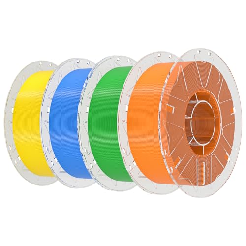 Creality PLA Filament 1.75mm, Hyper RFID PLA Filament Bundle 4Kg, High Speed 30-600mm/s 1kg(2.2lbs)/Spool Filament Support CFS, 4 Pack(Green, Orange, Yellow, Blue)