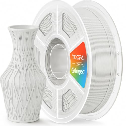 INGEO PLA+ Matte Filament 1.75mm, US-Sourced PLA, Mist Grey, 1KG