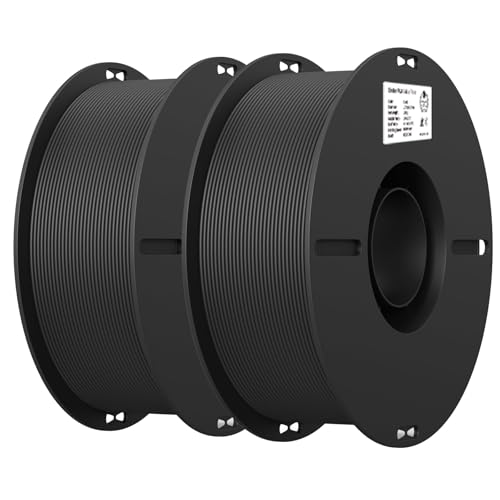 Creality 3D Printer Filament, PLA Filament 1.75mm Bundle 2Kg for 3D Printing, Ender PLA Filament No-Tangling, Strong Bonding & Overhang Performance, Accuracy +/- 0.02mm (Black & Black 2-Pack)