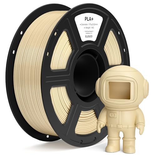 ELEGOO PLA+ Filament 1.75mm Beige 1KG, High Toughness PLA Plus 3D Printer Filament Dimensional Accuracy +/- 0.02mm, 1kg Spool(2.2lbs) Fits for Most FDM 3D Printers