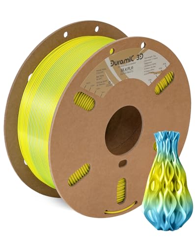 DURAMIC 3D Silk PLA Filament Pure Color Shinny 1.75mm Silk Blue Yellow