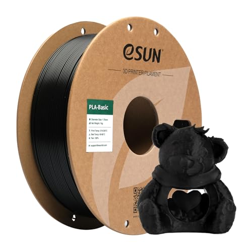 eSUN PLA Basic Filament 1.75mm, 1KG Spool (2.2 LBS) High Speed Printing 3D Printer PLA Filament,Designed for Fast Printing, Black
