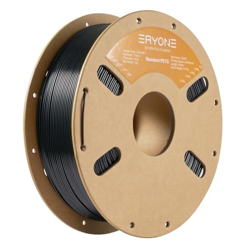 ERYONE PETG Filament for 3D Printer, 1.75mm +/-0.03mm, 1kg(2.2LBS)/Spool, Black