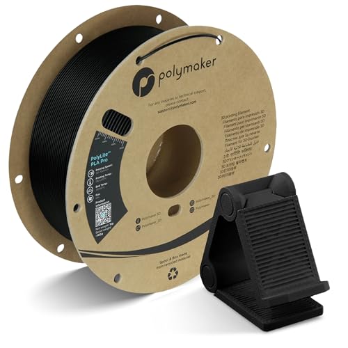 Polymaker PLA PRO Filament 1.75mm, Tough & High Rigidity Black PLA Filament 1.75mm 1kg Cardboard Spool - PolyLite PLA PRO 3D Printer Filament 1.75mm, Print with Most 3D Printers Using 3D Filament