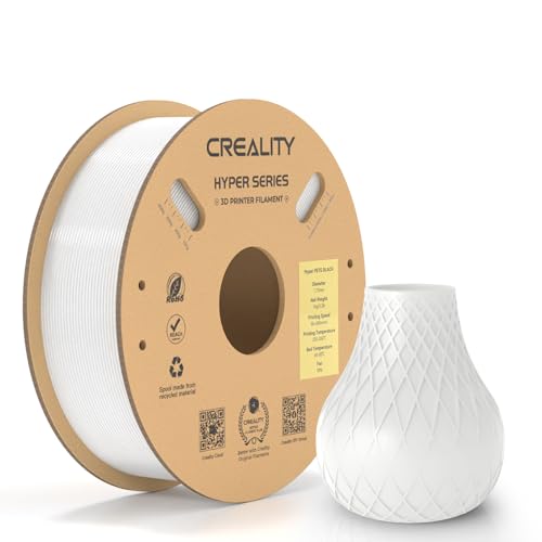 Creality Official Hyper PETG Filament 1.75mm, High Speed PETG 30-600mm/s 3D Printer Filament PETG, Dimensional Accuracy ± 0.03 mm, Fit Most 3D Printers, 1KG(2.2lbs) Spool White