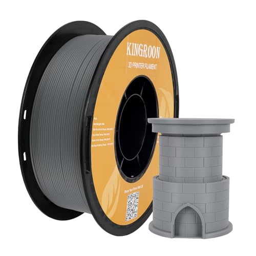Kingroon High Speed PLA 3D Printer Filament 1.75mm, 3D Printer Rapid Filament for 30-600mm/s Hyper Printing Filament, Dimensional Accuracy +/- 0.03 mm, 1kg Plastic Spool(2.2lbs) (Gray)