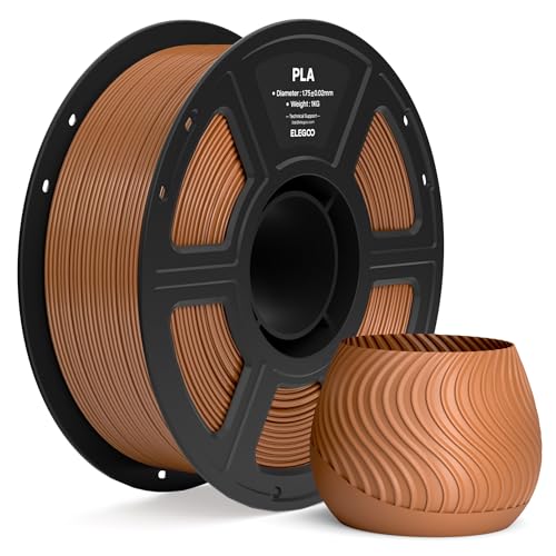 ELEGOO PLA Filament 1.75mm Brown 1KG, 3D Printer Filament Dimensional Accuracy +/- 0.02mm, 1kg Spool(2.2lbs) Fit Most FDM 3D Printers
