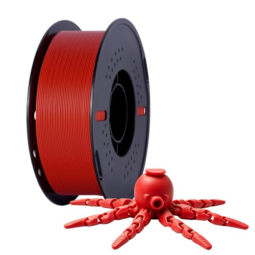 Kingroon PLA 3D Printer Filament, Dimensional Accuracy +/- 0.02 mm, 1 kg Spool(2.2lbs), 1.75 mm，Red