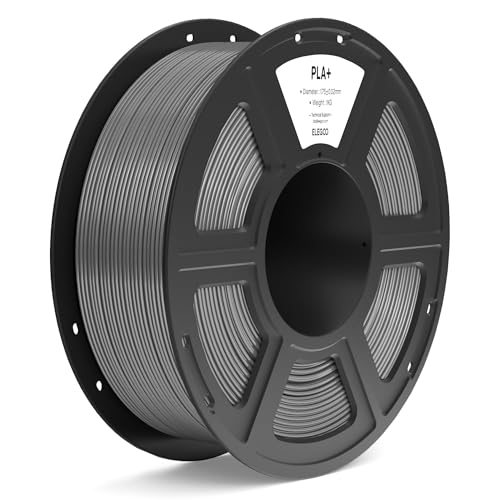 ELEGOO PLA+ Filament 1.75mm Space Gray 1KG, Tough PLA Plus 3D Printer Filament Dimensional Accuracy +/- 0.02mm, 1kg Spool(2.2lbs) Fits for Most FDM 3D Printers