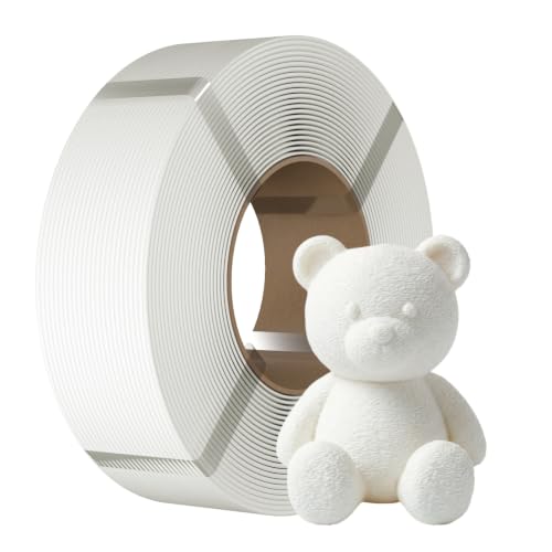 eSUN Matte PLA Refilament 1.75mm, Matte 3D Printer Refill PLA Filament, 1KG Spoolless 3D Printing Filament for 3D Printers, Milky White