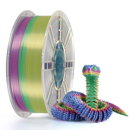 Kingroon Silk PLA Filament 1.75mm Rainbow Filament 3D Printer Filament Color Changing Filament 1kg Dimensional Accuracy ±0.03mm,Fit Most 3D Printers(Lovely)