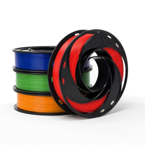 Gizmo Dorks PLA Filament for 3D Printers 1.75mm 200g, 4 Color Pack Multicolor (Original-Blue, Green, Orange, Red)