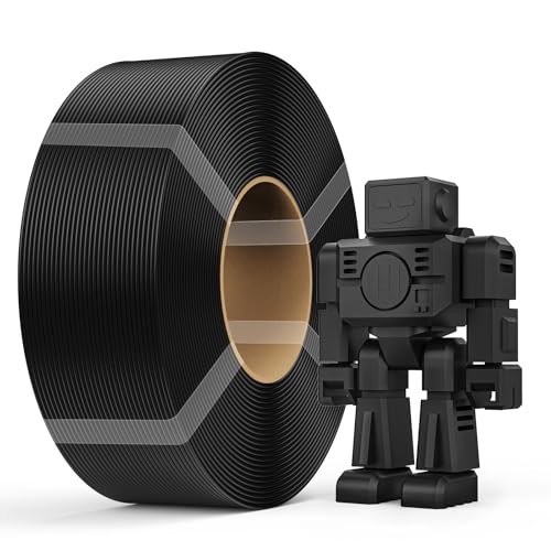 Creality Refill PETG Filament 1kg(2.2lbs) 3D Printer Filament:Refilament 1.75mm PETG Filament, for Bambu Lab Reusable Spools, Dimensional Accuracy ±0.03mm, Black