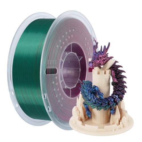 Kingroon PLA Filament, Multicolor Silk PLA Filament, Tri Color 3D Printer Filament, 1.75 mm, Dimensional Accuracy +/- 0.03 mm, 1kg Spool(2.2lbs), Red Blue Green