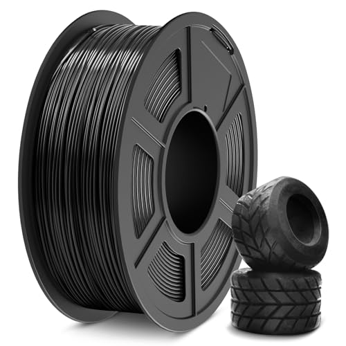 SUNLU TPU 3D Printer Filament 1.75mm, High Speed 95A TPU Filament, 1KG Flexible 3D Filament for Fast Printing, Dimensional Accuracy +/- 0.03mm, Suitable for Most FDM 3D Printers. (Black)