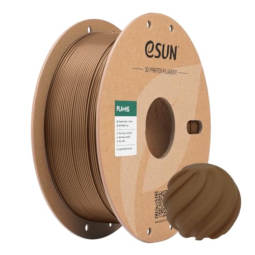 eSUN High Speed PLA+ Filament 1.75mm, 3D Printer Filament Speedy PLA Plus for Fast Printing, Dimensional Accuracy +/- 0.03mm, 1KG Cardboard Spool 3D Printing Filament for 3D Printers, Brown
