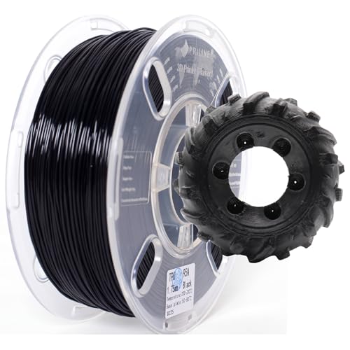 PRILINE TPU Filament,PRILINE High Flow/High Speed Printing 95A TPU Flexible Soft 3D Printer Filament 1KG 1.75mm Spool,Support Fast Printing, Black