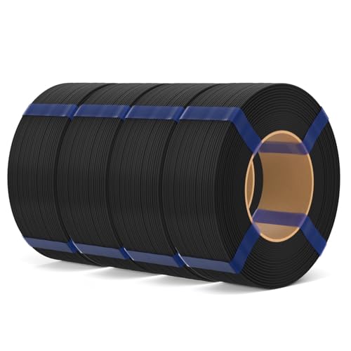 ELEGOO Matte PLA Refill Filament Bundle 1.75mm Black 4KG, 3D Printer Filament No Spool High Dimensional Accuracy,3D Printing PLA for Reusable Spool Refilling