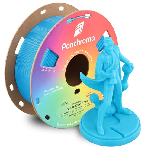 Polymaker Panchroma Translucent PLA Filament, Translucent Cyan 1.75mm 3D Printing Filament, 3D Printer PLA Filament, Fit Most FDM 3D Printers, 1kg Spool (2.2lbs)