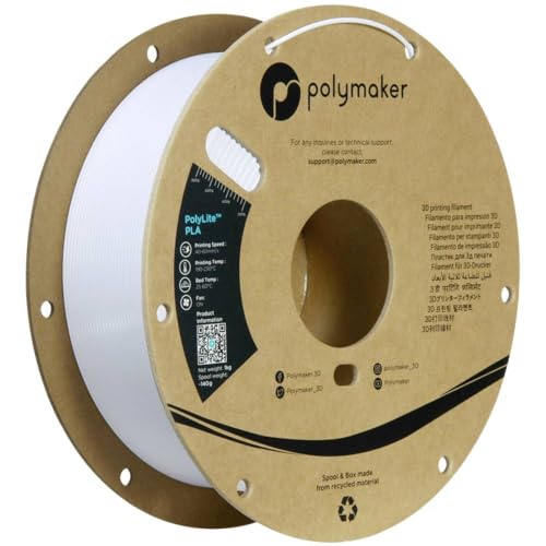 Polymaker PLA Filament 1.75mm Cold White 1KG Spool, Neatly Wound