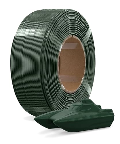 OVERTURE Refill PETG 1.75mm Spoolless 3D Printer Filament, 1kg (2.2lb) Refilament for Bambu Lab Reusable Spool, Accuracy +/- 0.02 mm, Fit Most FDM 3D Printers(Army Green)