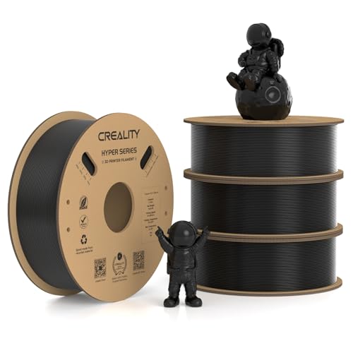 Creality Hyper PLA Filament 1.75mm, 30-600mm/s High Speed 3D Printer Filament, Dimensional Accuracy +/-0.02mm, Fit Most FDM 3D Printers, 4 Pack 1kg Spool(2.2lbs), Black