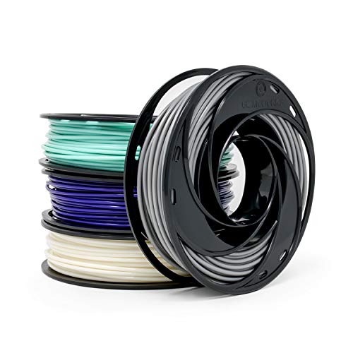 Gizmo Dorks Low Odor ABS 3D Printer Filament 1.75mm 200g Sample Pack - White, Teal, Purple, Grey