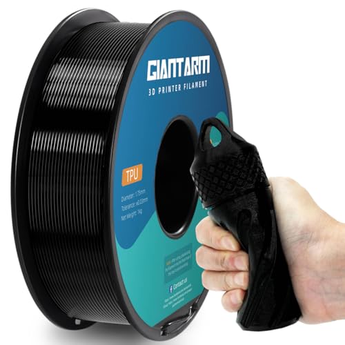 GIANTARM TPU Filament 1.75mm Flexible Soft 3D Printer Consumables Black,95A 1kg Spool (2.2 lbs.), Dimensional Accuracy +/- 0.05 mm