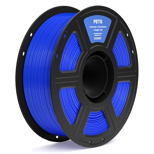 ELEGOO PETG Filament 1.75mm Blue 1KG, 3D Printer Filament Dimensional Accuracy +/- 0.02 mm, 1kg Spool(2.2lbs) Fits for Most FDM 3D Printers