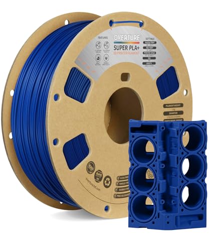 OVERTURE Super PLA+ Filament 1.75mm, Toughness Enhanced PLA Plus, Cardboard Spool, 1kg Filament (2.2lbs), Dimensional Accuracy +/- 0.02 mm (Dark Blue)