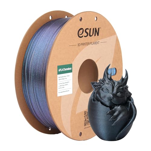 eSUN Chameleon PLA Filament 1.75mm, Shiny Glittering PLA 3D Printer Filament, 1KG (2.2 LBS) Spool 3D Printing Filament for 3D Printers, Tech Black