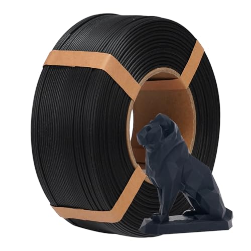 eSUN Matte PLA Refilament 1.75mm, Matte 3D Printer Refill PLA Filament, 1KG Spoolless 3D Printing Filament for 3D Printers, Deep Black