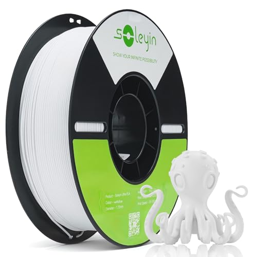 Creality Colorful Soleyin Ultra PLA 3D Printer Filament 1.75mm, 300mm/s Speed, +/-0.02mm Accuracy, Quick Cooling & Shaping, 1kg Spool (2.2lbs), for Creality Ender K1, K1C, K2 Pro/Plus Series (White)