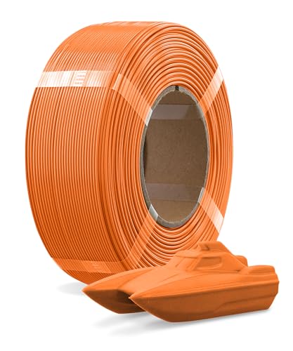 OVERTURE Refill PETG 1.75mm Spoolless 3D Printer Filament, 1kg (2.2lb) Refilament for Bambu Lab Reusable Spool, Accuracy +/- 0.02 mm, Fit Most FDM 3D Printers(Orange)