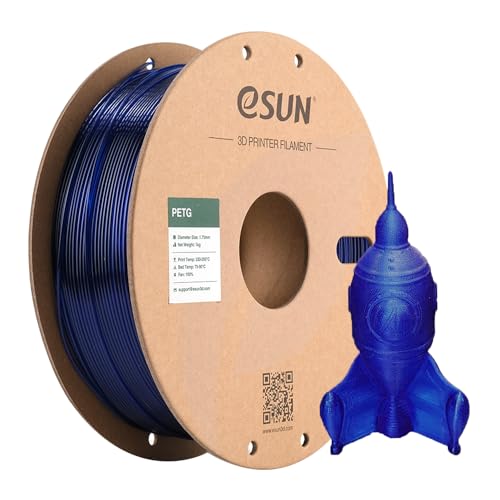 eSUN PETG Filament 1.75mm, 3D Printer Filament PETG, Dimensional Accuracy +/- 0.05mm, 1KG Spool (2.2 LBS) 3D Printing Filament for 3D Printers, Blue
