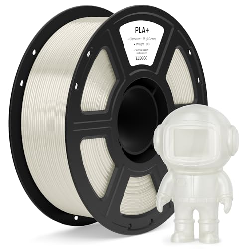 ELEGOO PLA+ Filament 1.75mm Clear 1KG, High Toughness PLA Plus 3D Printer Filament Dimensional Accuracy +/- 0.02mm, 1kg Spool(2.2lbs) Fits for Most FDM 3D Printers