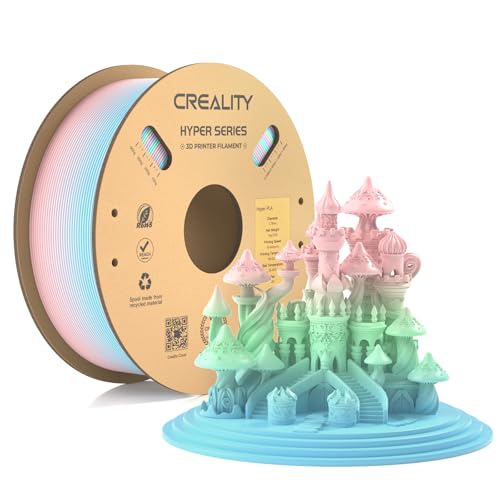 Creality 3D Printer Filament PLA 1.75mm-Christmas Gifts, Creality Official Hyper PLA Filament Durable and Resistant,2.2 lb/1 kg, 300mm/s Designed for High-Speed 3D Printing (Macaron Rainbow)