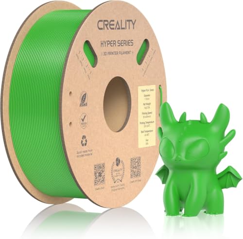 Official CREALITY Hyper PLA Filament 1.75mm, High Speed PLA 30-600mm/s Rapid 3D Printer Filament, Dimensional Accuracy +/-0.02mm, Stronger Toughness, Fit Most FDM 3D Printers，1KG(2.2lbs) Spool Green