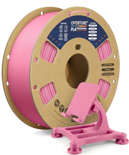 OVERTURE PLA Plus (PLA+) Filament 1.75mm, Stronger & More Durable, Professional Toughness 3D Printer Filament 1kg (2.2lbs), High Precision +/- 0.02mm, Tangle-Free (Pink)