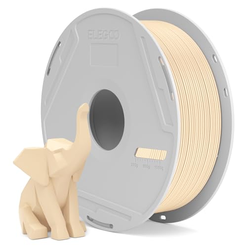 ELEGOO PLA Basic Filament with Reusable Spool Beige 1KG, 1.75mm PLA 3D Printing Filament 2.2lbs High Dimensional Accuracy, Easy Installation Detachable Spool Fits for Most 3D Printers