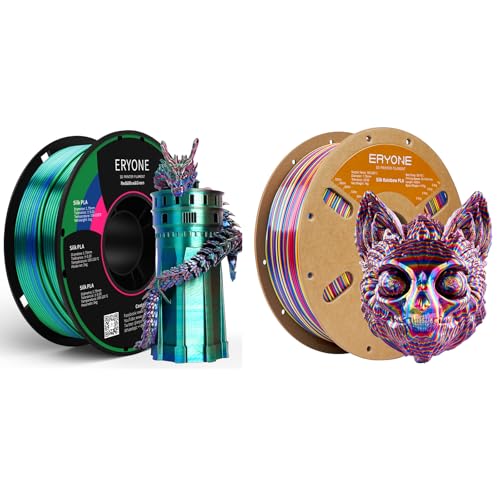 1KG Red Blue Green Silk Tricolor and 1KG Psychedelic Silk Twist Rainbow PLA 1.75mm