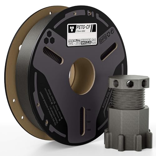 ELEGOO Carbon Fiber PETG Filament 1.75 mm Gray 0.5KG, High Strength & Rigidity PETG-CF 3D Printing Filament, Abrasion Resistance for Functional Parts, 500g Spool Fits for Most FDM 3D Printers