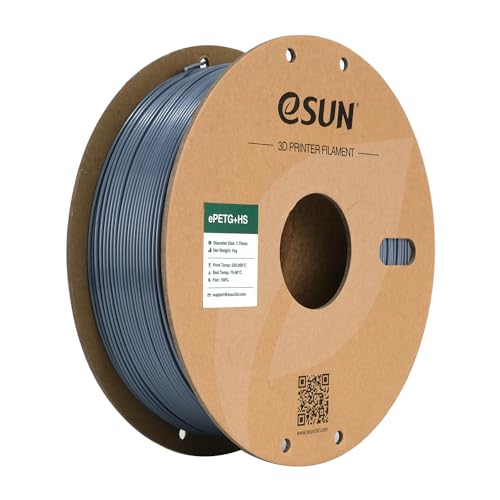 eSUN High Speed Upgraded PETG Filament 1.75mm, High Toughness 3D Printer Filament Speedy PETG for Fast Printing, 1KG Spool (2.2 LBS) 3D Printing Filament for 3D Printers, Solid Grey