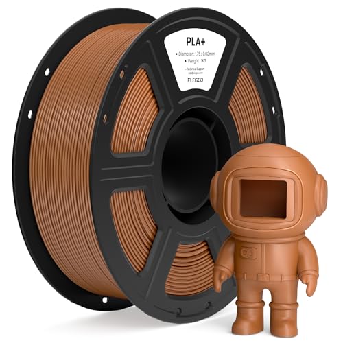 ELEGOO PLA+ Filament 1.75mm Brown 1KG, High Toughness PLA Plus 3D Printer Filament Dimensional Accuracy +/- 0.02mm, 1kg Spool(2.2lbs) Fits for Most FDM 3D Printers
